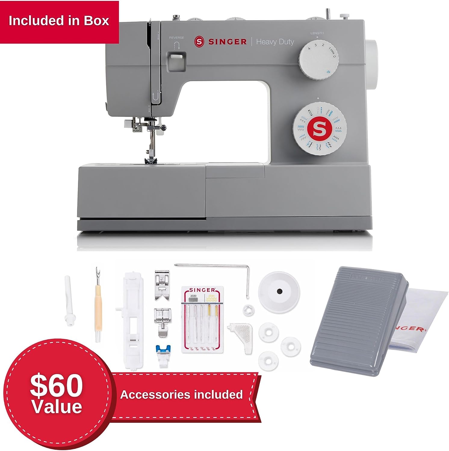 Singer Heavy Duty 4423 ompelukone, harmaa