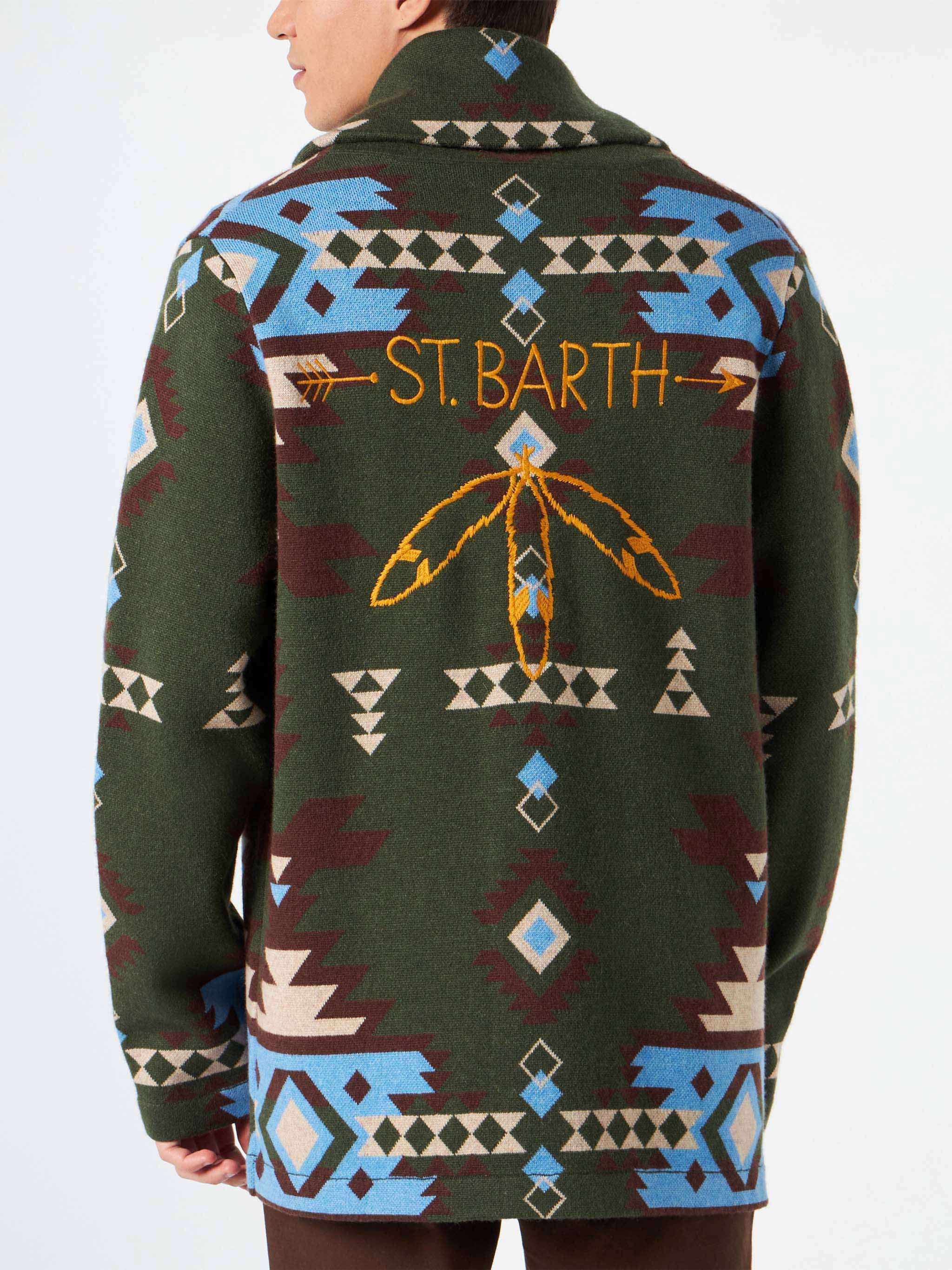 Chaqueta de punto para hombre con bordado