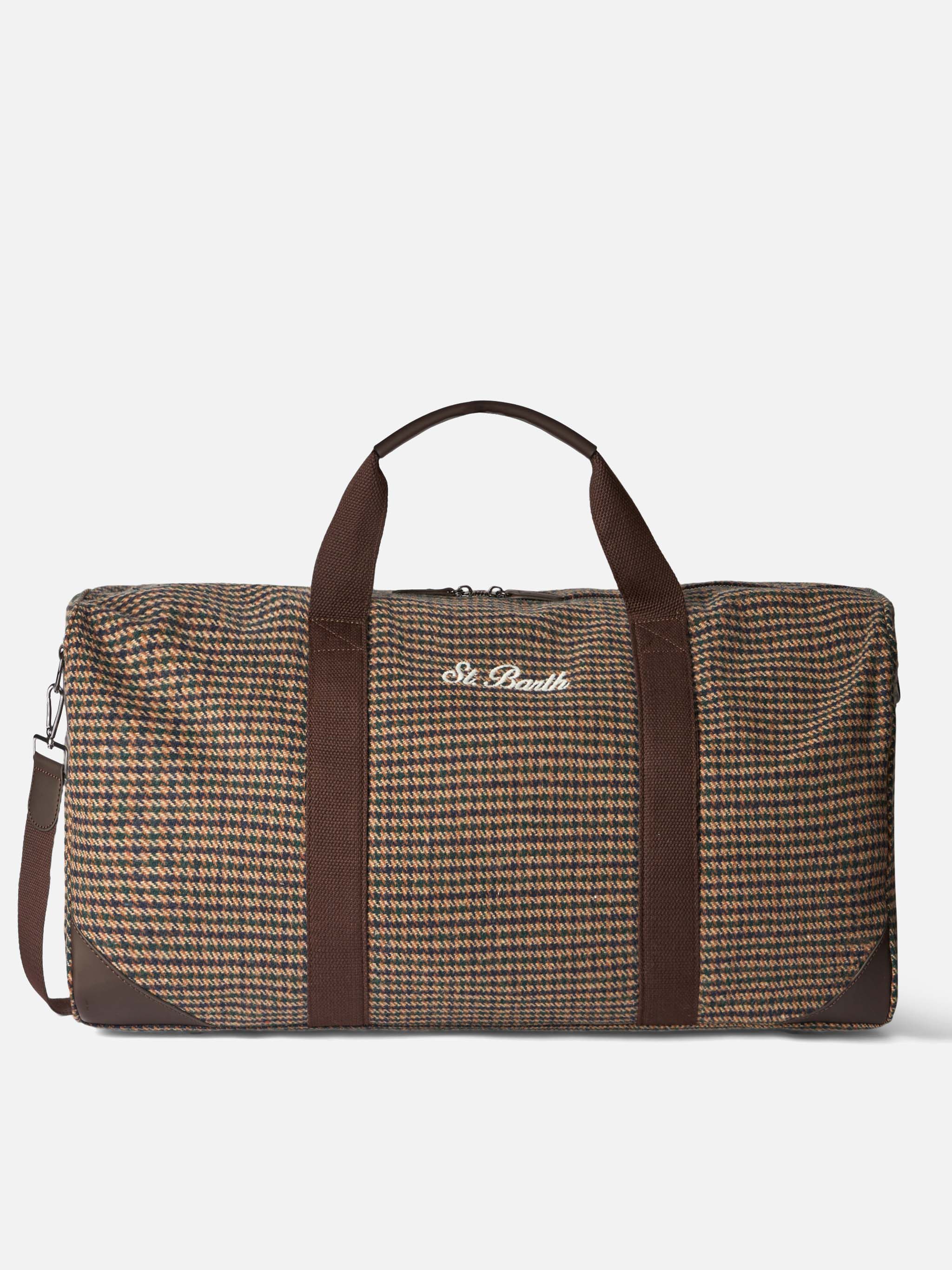 Jetleg Reisetasche aus Wolle mit Hahnentrittmuster