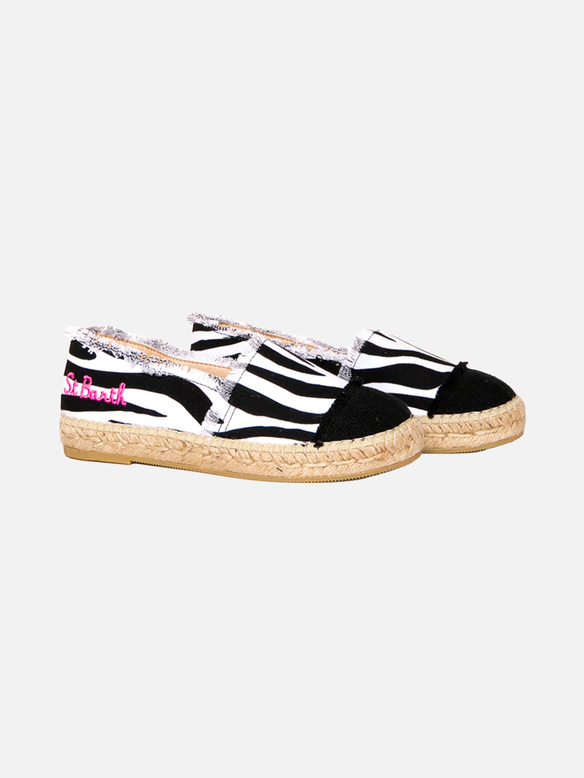 Platnene espadrile s zebra printom i vezom