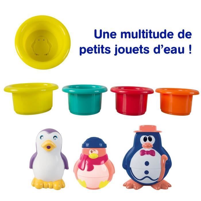 Set da bagno Pinguino - LUDI - Giocattolo da bagno con ventose e accessori sensoriali - Unisex - Dai 12 mesi