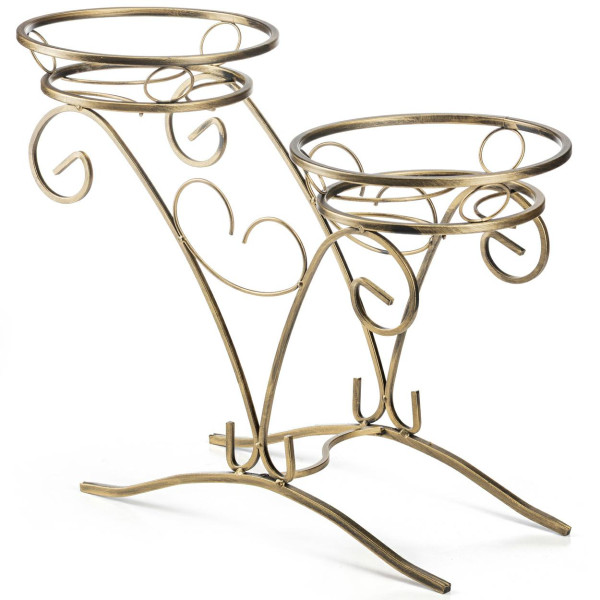 Kwietnik metalowy Avery 49x66 cm czarno-złoty loftowy do salonu