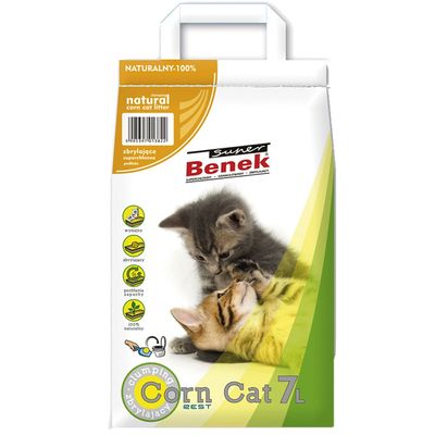 Super Benek Corn Cat żwirek zbrylający Economy Packs 3 x 7 litrów