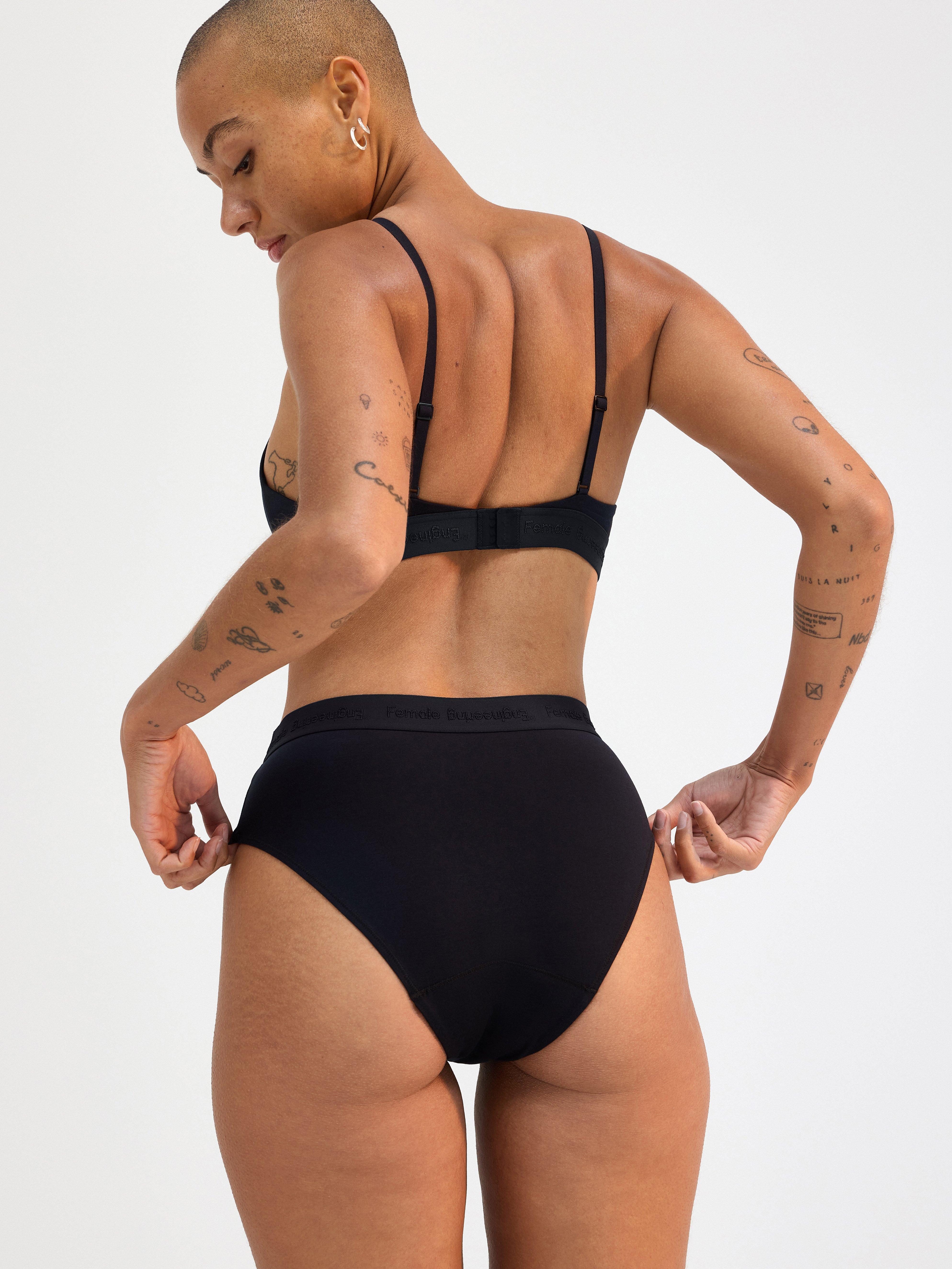 Menstruser - Høy absorberingsevne - Bikini med høy midje - Dame Engineering Black