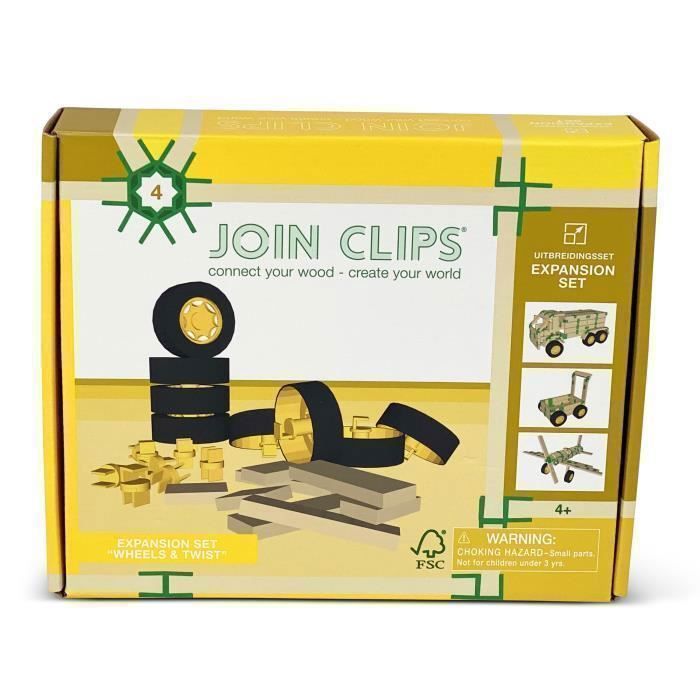 Kit d'extension Roues et Torsion - JOIN CLIPS - Construisez des véhicules et faites tourner des moulins