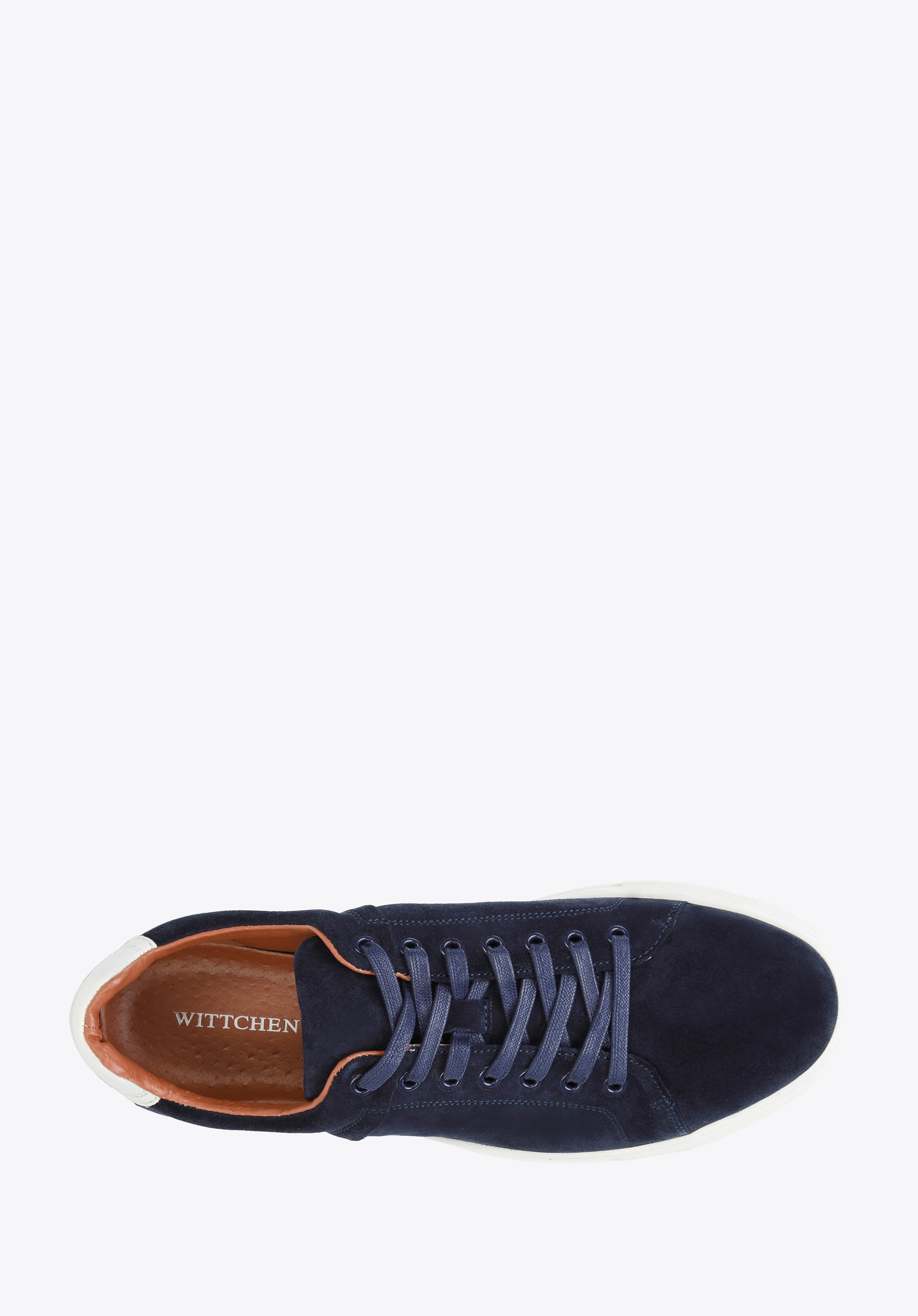 Męskie sneakersy zamszowe na grubej podeszwie granatowe