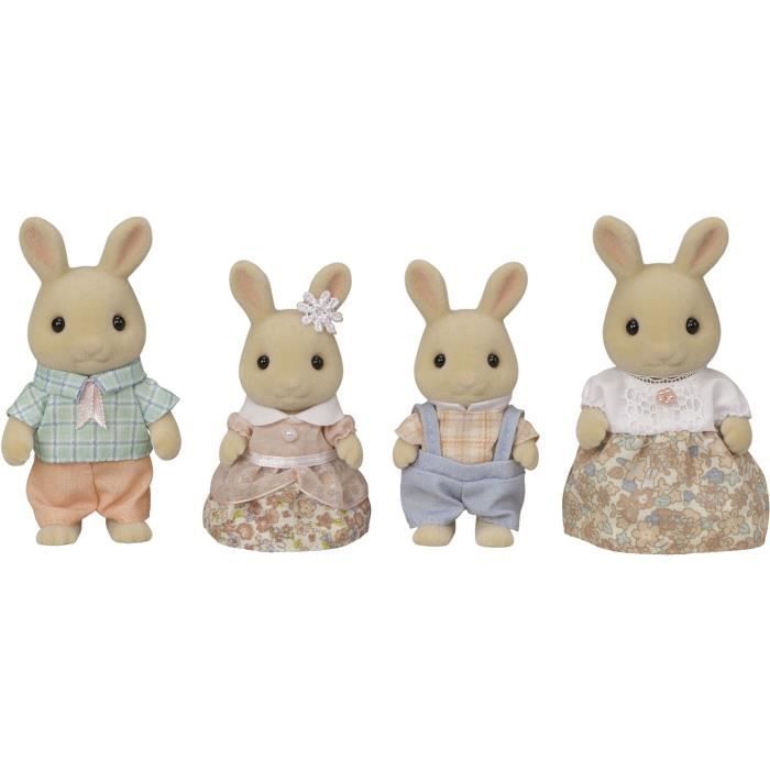 Bambola - SYLVANIAN FAMILIES - La famiglia dei conigli color crema - Articolata e vestita con cura
