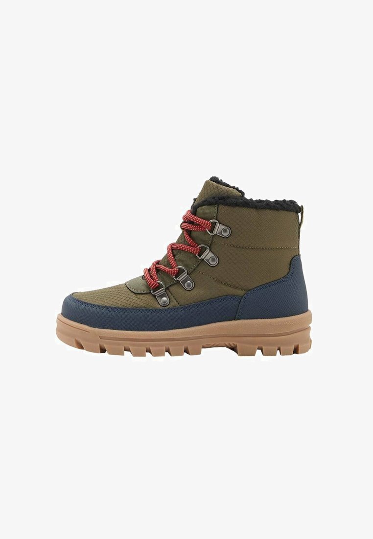 Mango Kids Kotníkové boty na šněrování - khaki