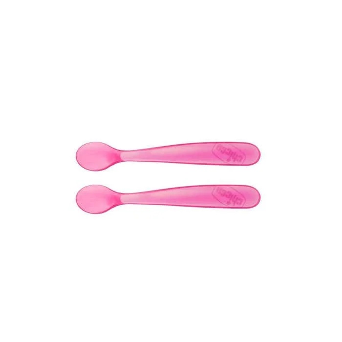 CHICCO Chicco Silikonlöffel ab 6 Monaten, rosa, 2 Stück Babylöffel