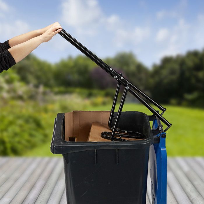 Relaxdays afvalpers, voor afvalbakken, vergruizer van huishoudelijk afval, niet-recyclebaar, plastic, handmatig, staal, zwart