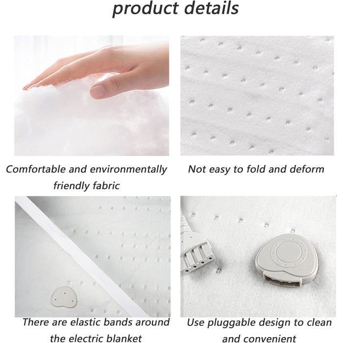 Surmatelas Chauffant Électrique Polaire, 3 Températures, Télécommande, Arrêt Automatique, 150 x 80 cm