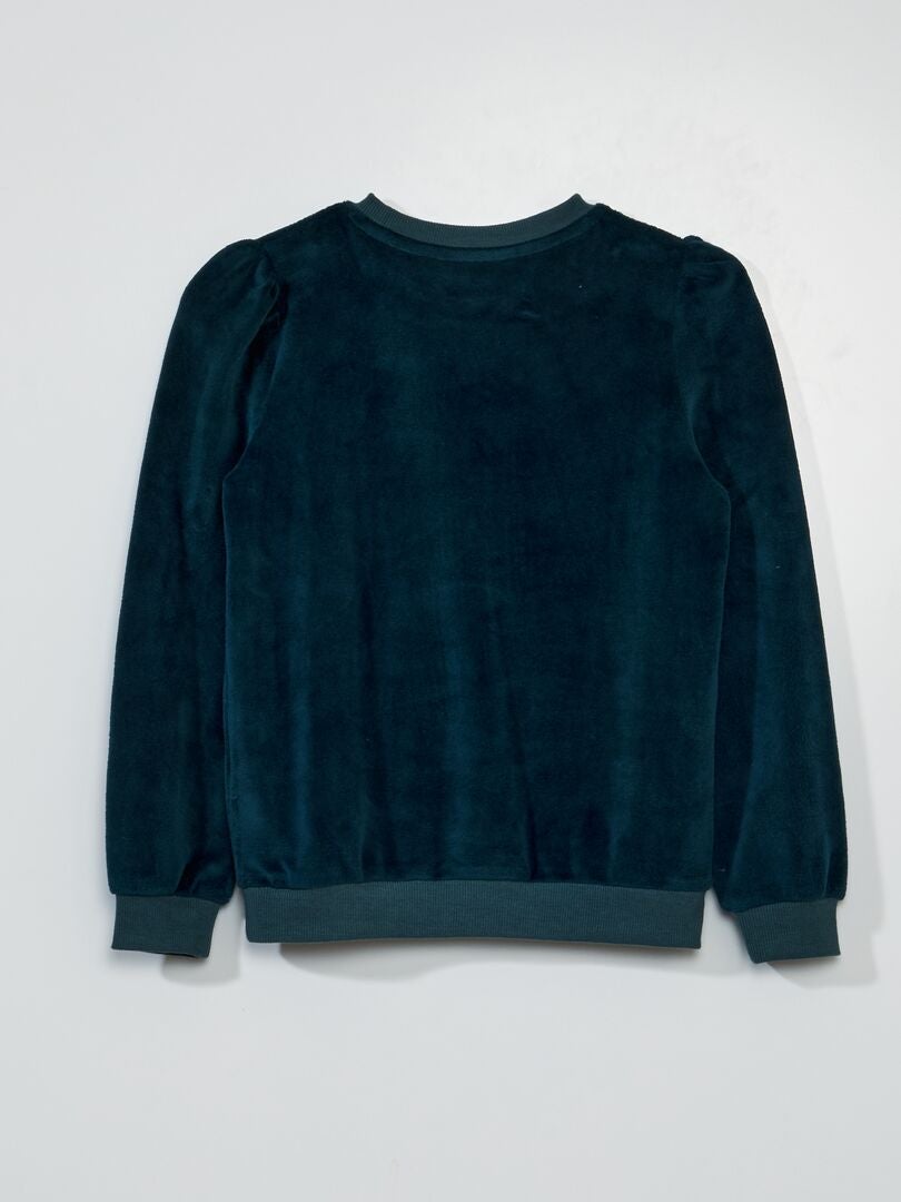 Fluwelen sweatshirt - groen