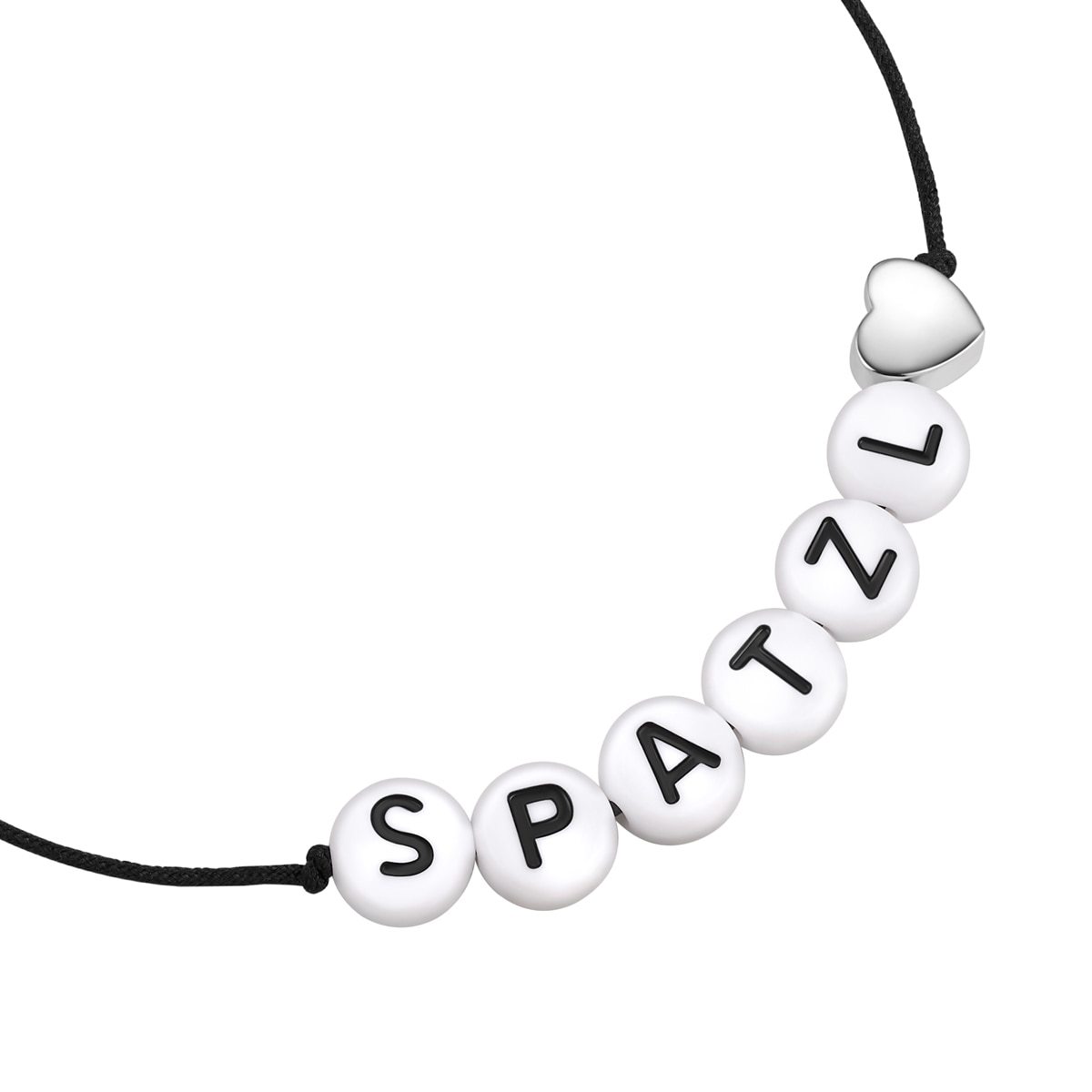 Zapestnica Glanzstücke München Srce/SPATZL iz srebra v srebrni barvi - 15,0 - 22,0 cm, prilagodljiva