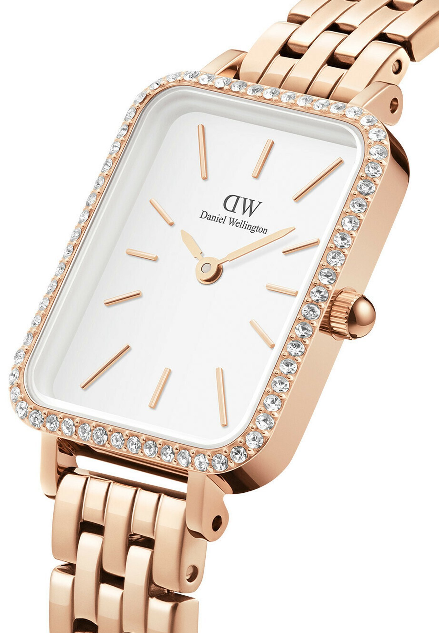 Daniel Wellington QUADRO LUMINE BEZEL LINK - Horloge - roségoudkleurig