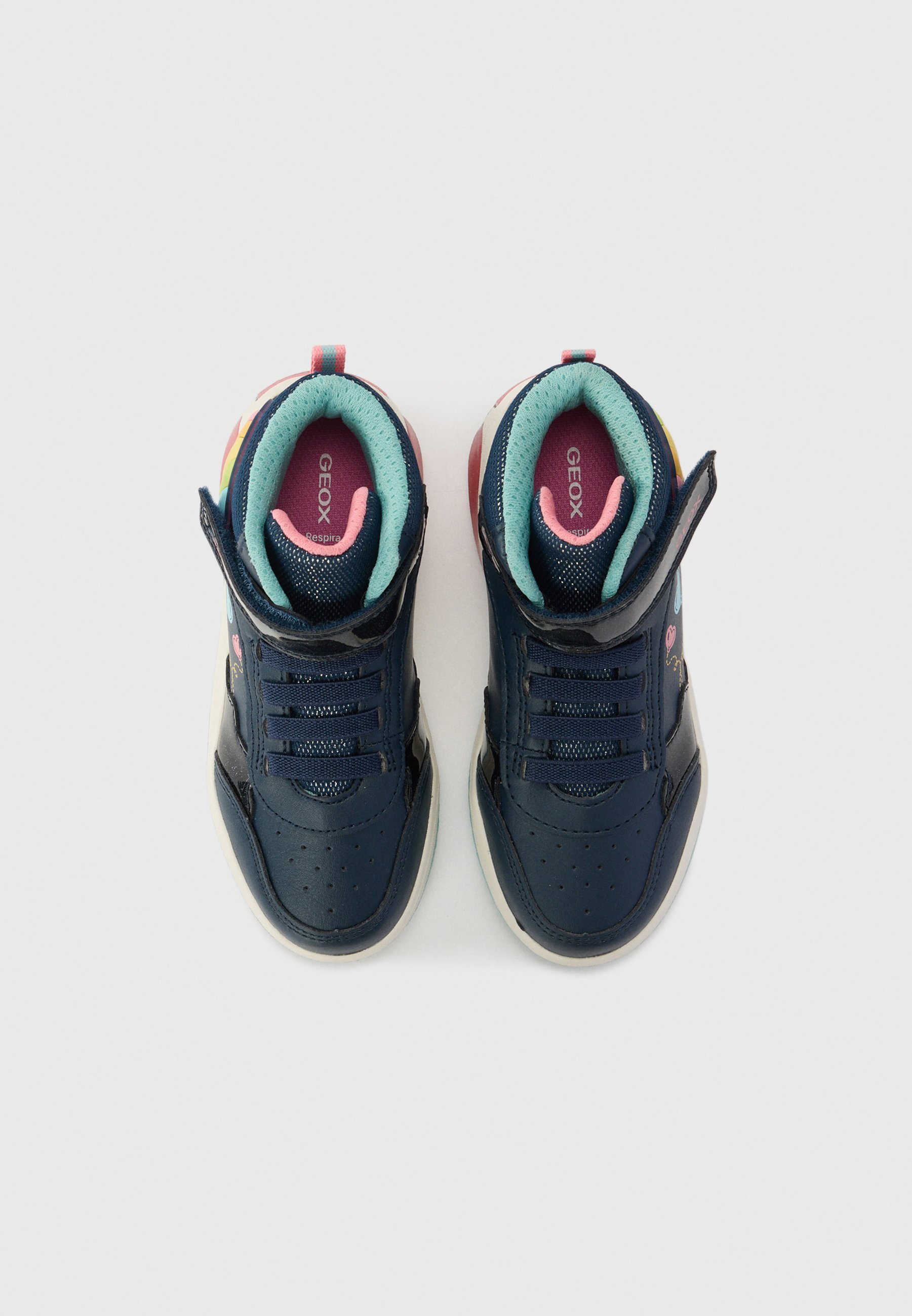 Geox J INEK - Scarpe da ginnastica alte - blu navy/acquamarina