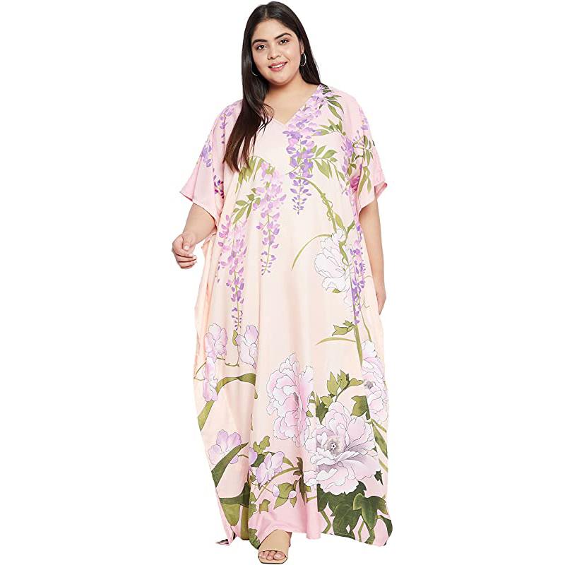 Robe maxi longue imprimée style caftan, robe de plage grande taille pour femme, robe de soirée