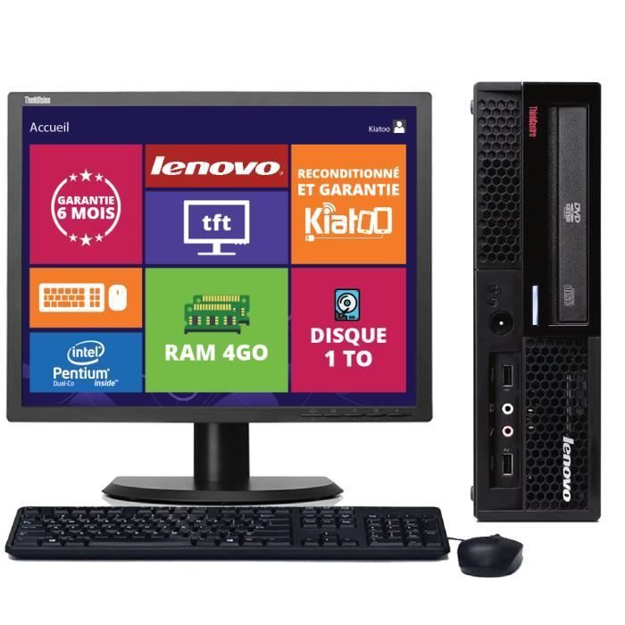 Ordenador de sobremesa Lenovo ThinkCenter M58, procesador Intel de doble núcleo, 4 GB de RAM, disco duro de 1 TB, pantalla de 17 pulgadas, Windows 7, PC reacondicionado