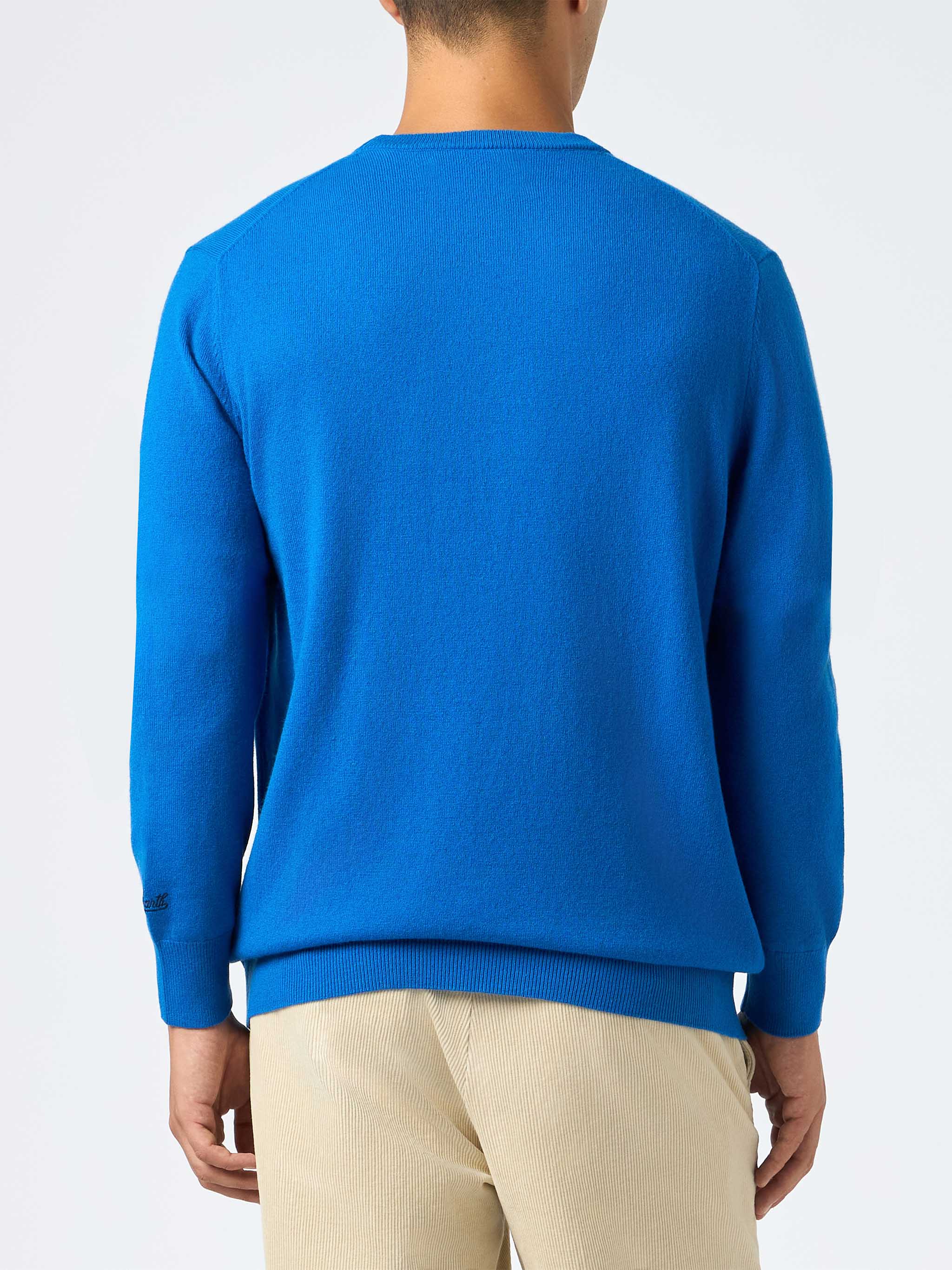 Heron Herren-Skiblauer Pullover mit Grappino vs Bombardino-Stickerei