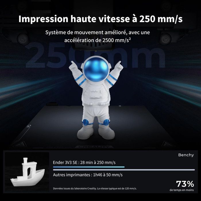 Impresora 3D - CREALITY - Ender 3 V3 SE - Nivelación automática CR Touch - Extrusor directo de sprites - 250 mm/s