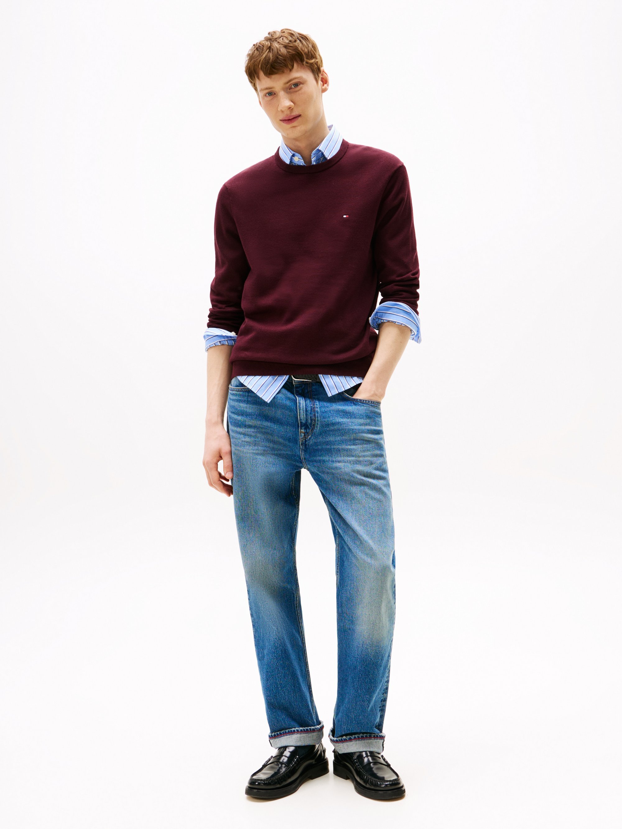 Tommy Hilfiger ESSENTIAL CREW NECK - Trui - diep bordeauxrood