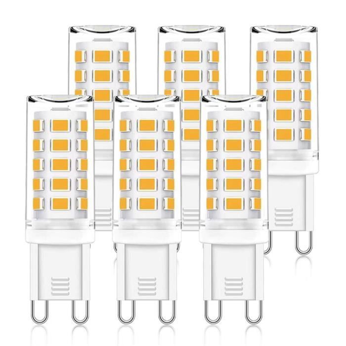 Paquete de 6 bombillas LED G9 de 3,5 W (equivalente a 40 W) - BLEOSAN - Blanco frío 6000 K - Tamaño Ø15,6*50,5 mm