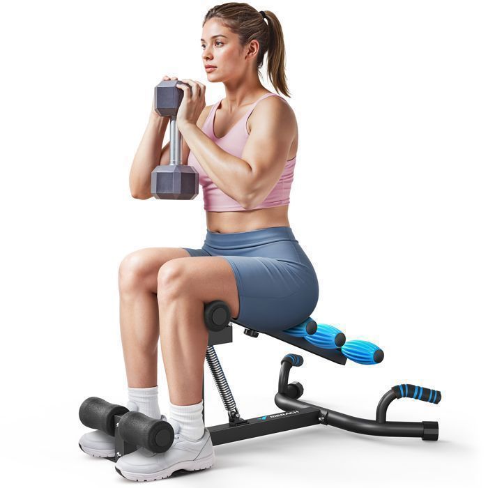 MERACH Kniebeugenmaschine, 4 Widerstandsstufen, diverse Einstellungen, Training für Bauch, Beine, Gesäß und Arme, 136 kg Belastbarkeit
