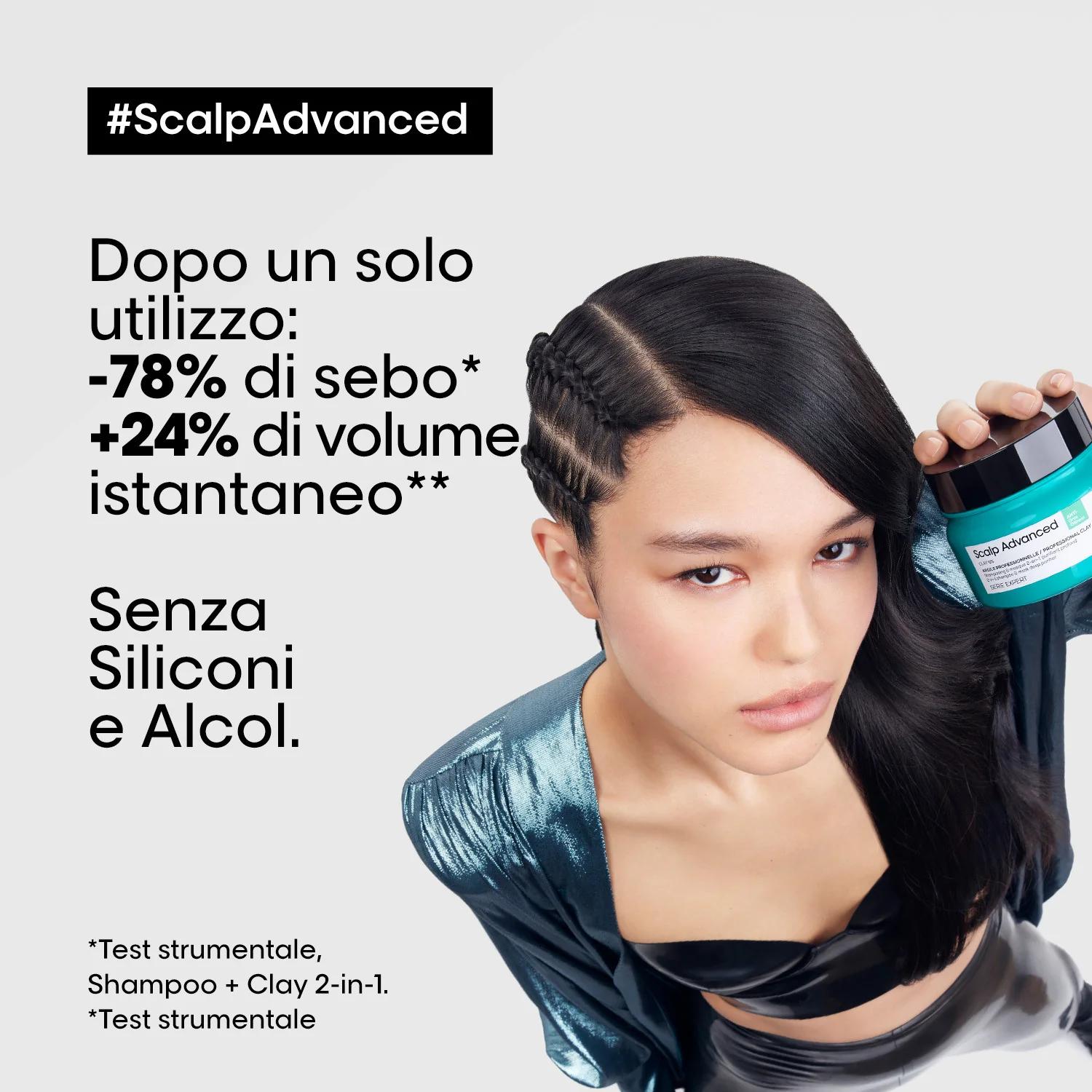 SERIE EXPERT New Scalp Advanced 2-in-1 Deep Purifier Clay Anti-Oiliness - Maschera Purificante Capelli, Shampoo Purificante