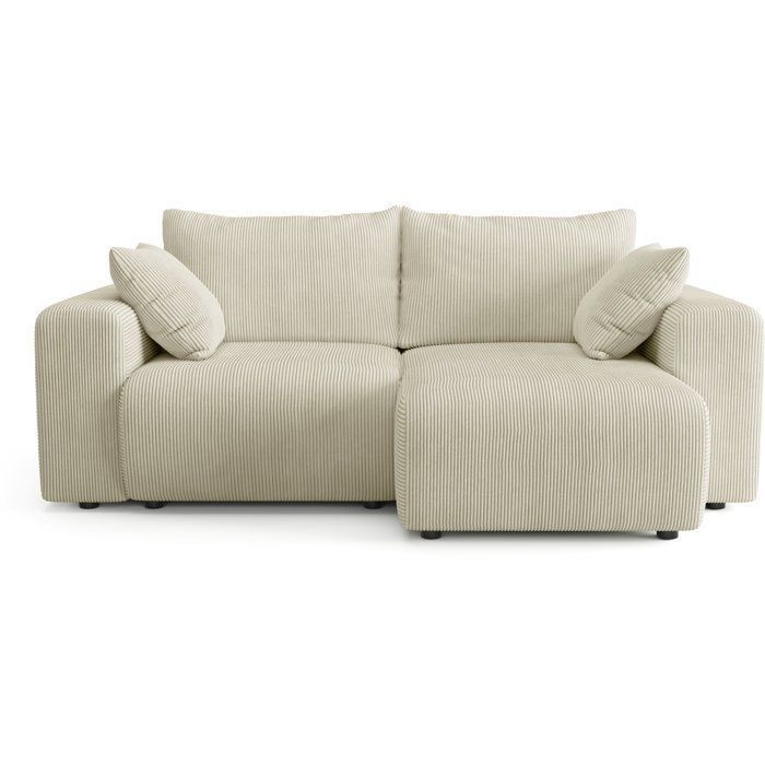 Omkeerbare hoekbank - 4-zits - BOGOTA - Crèmekleurige stof - 227 x 138 x 86 cm