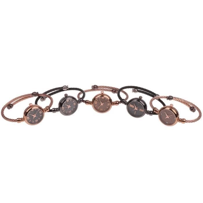 Relógio feminino RMEGA - Aço - Ouro rosa - Quartzo - Resistente à água 50m
