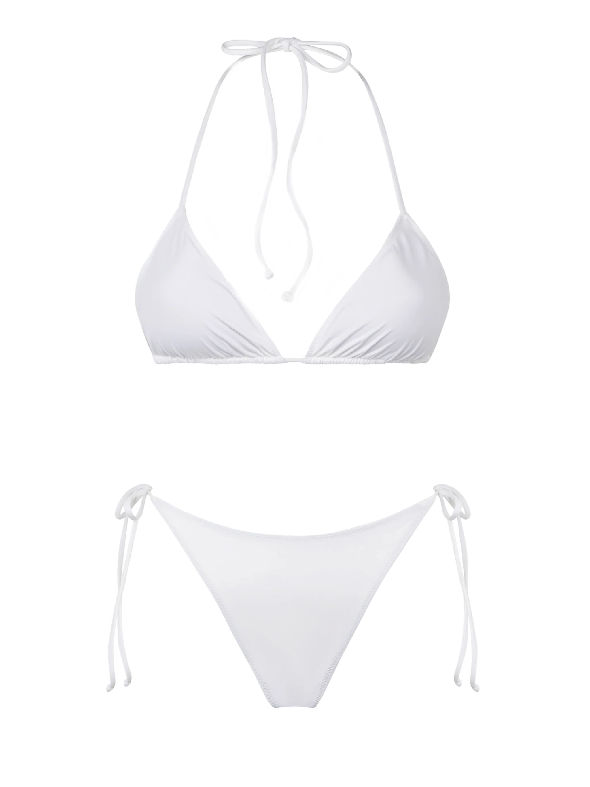 Witte driehoekige bikini voor dames