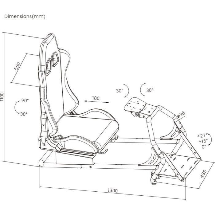 Cabina de simulación de carreras - OPLITE - GT3 Superfast