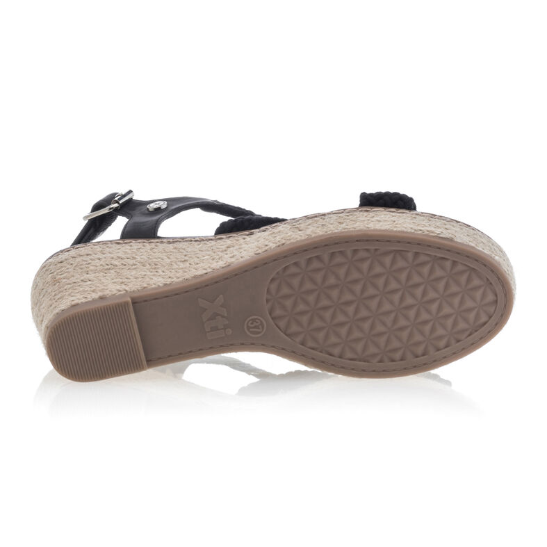 Zwarte espadrilles voor dames met touwzolen