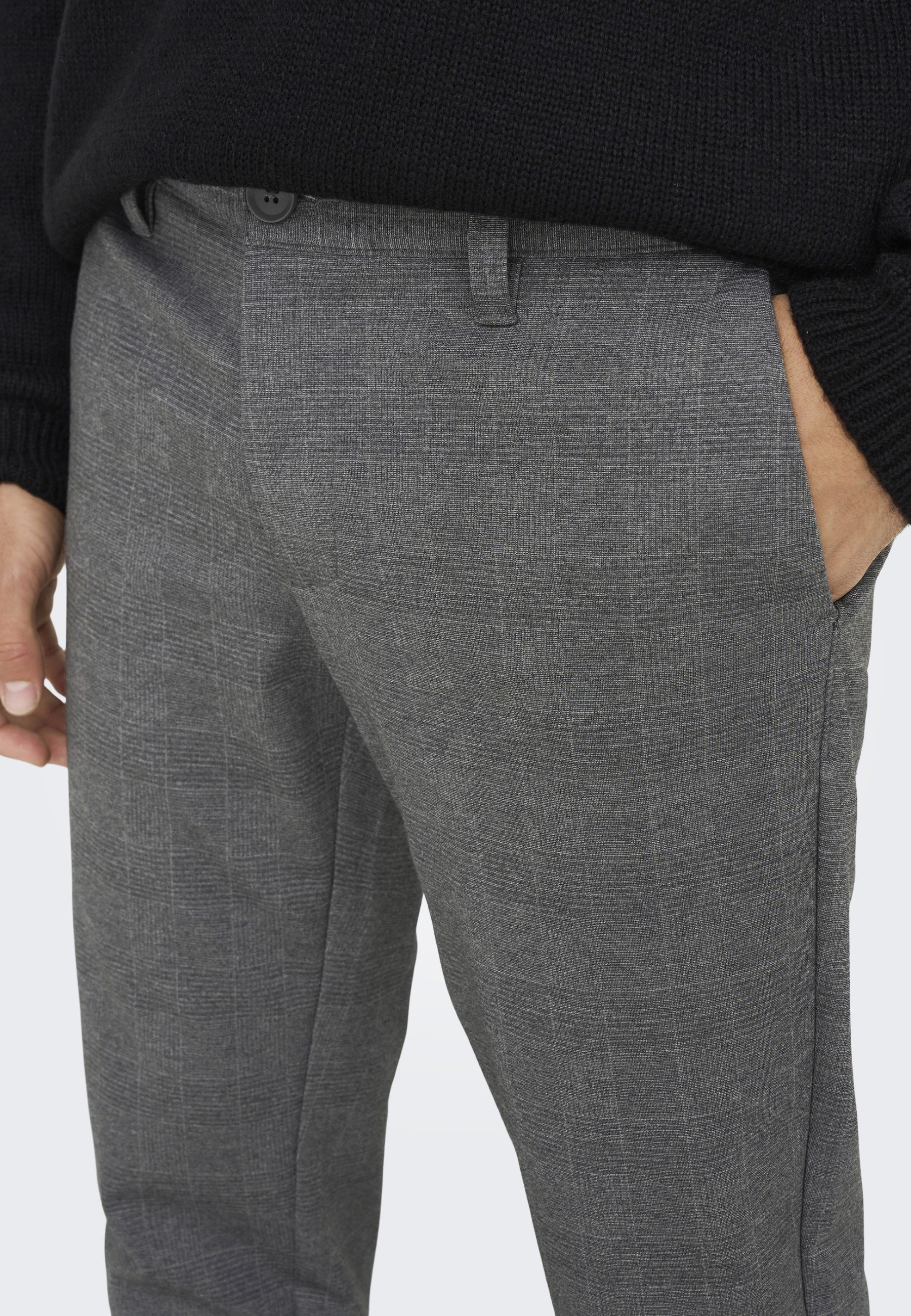 Only & Sons ONSMARK SLIM CHECK PANTS - Broek - kalksteen