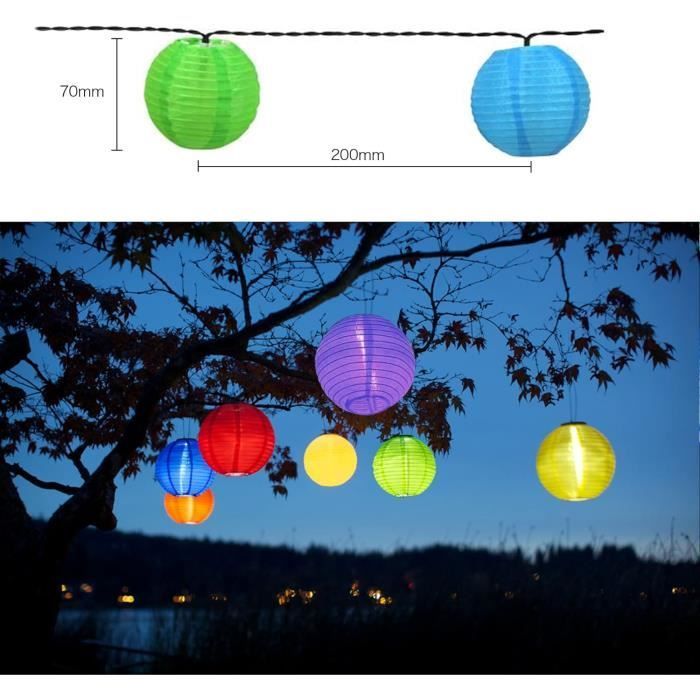Guirnalda de luces solares para exteriores ZGEER - 20 LED - Multicolor - Resistente al agua - 12 horas de duración de la batería