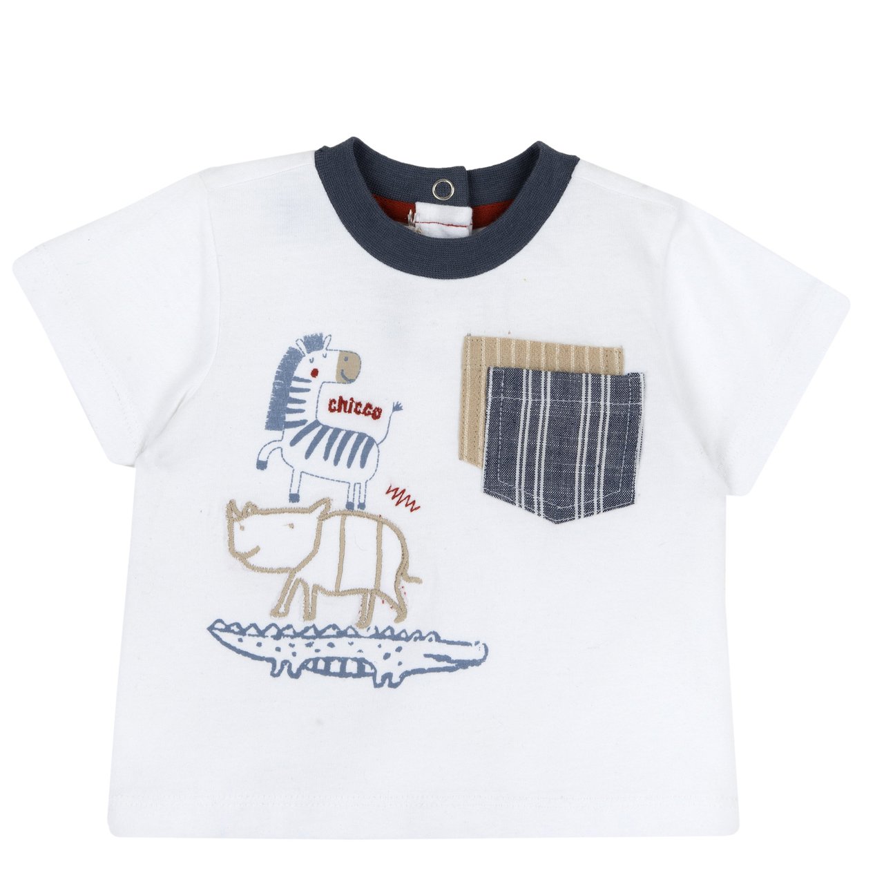 T-Shirt mit doppelter Tasche