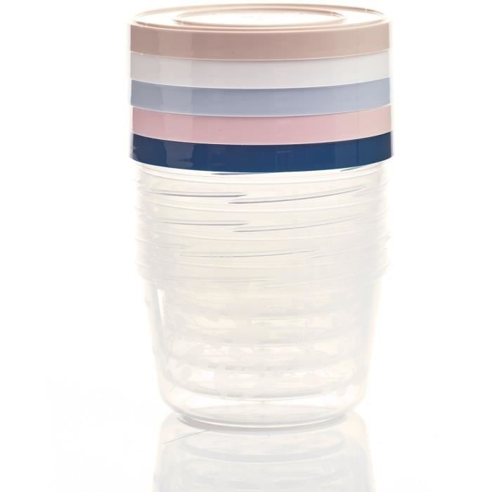 Set di 5 contenitori per alimenti - THERMOBABY - 250 ml - Ermetici e senza BPA