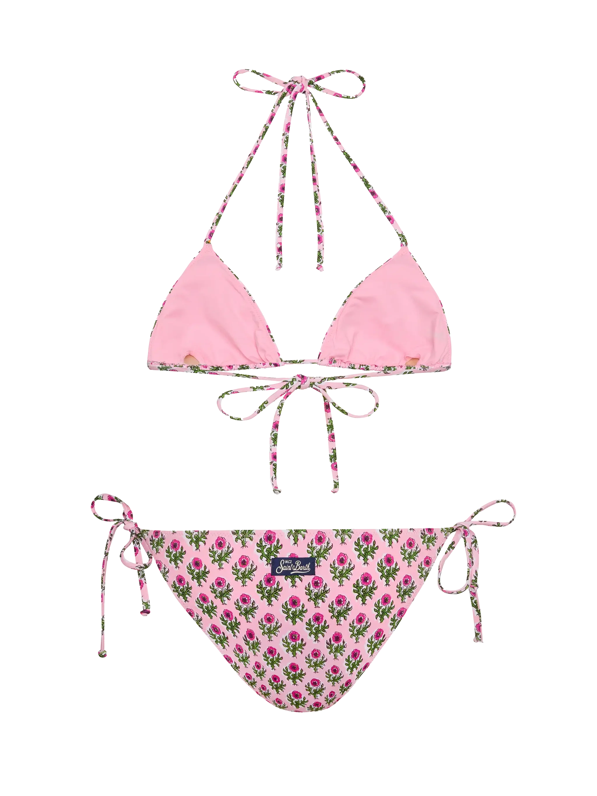 Leah Virgo driehoekige bikini met bloemenprint
