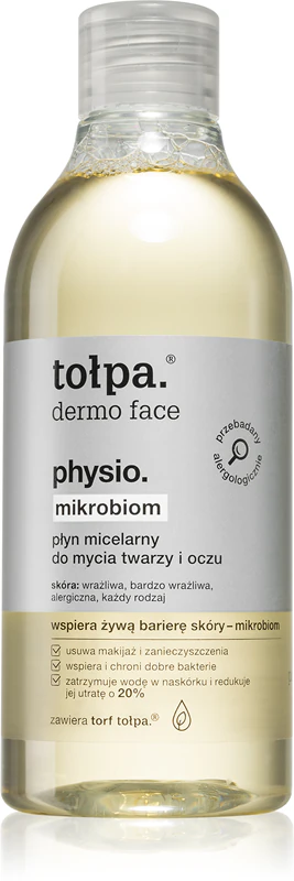 Fluido micelar de limpeza Tołpa Physio Mikrobiom para o rosto e área dos olhos