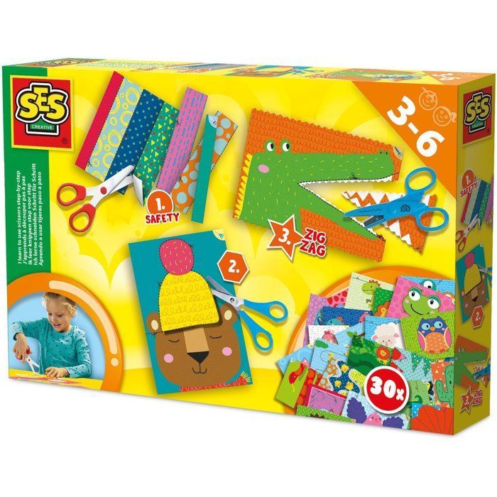 I'm learning to cut step by step - SES CREATIVE - Hobby 3 - 6 - Fine Motor Skills - 3 Scissors Safety + Leisure + Zigzag - Age: 3+