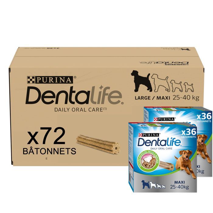 DENTALIFE Maxi - Multipack - 72 kauwsnacks voor grote hondenrassen - 2 x 1272 g - Mondhygiëne