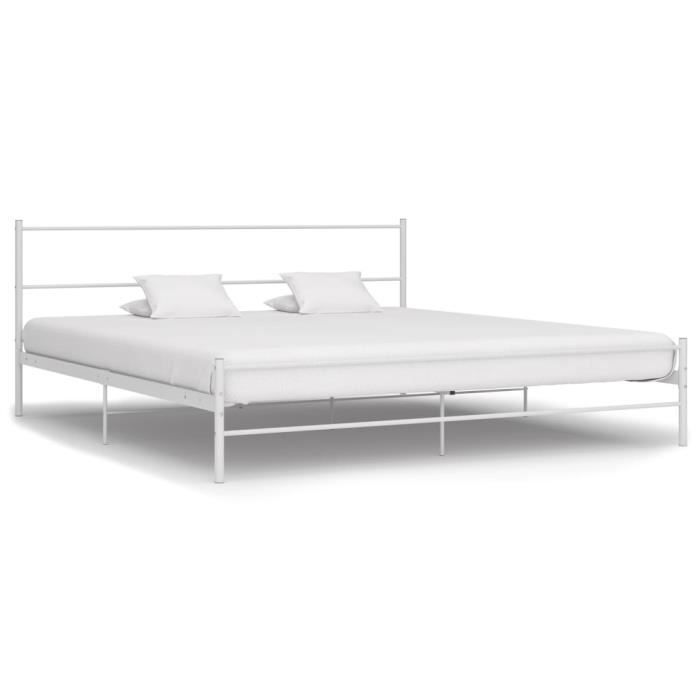 Estructura de cama vidaXL de metal blanco, 160 x 200 cm