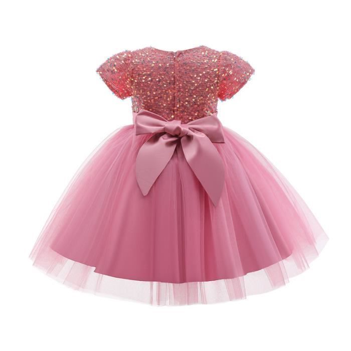 Vestido tutú para niñas pequeñas, ropa de lentejuelas de felpa, rosa