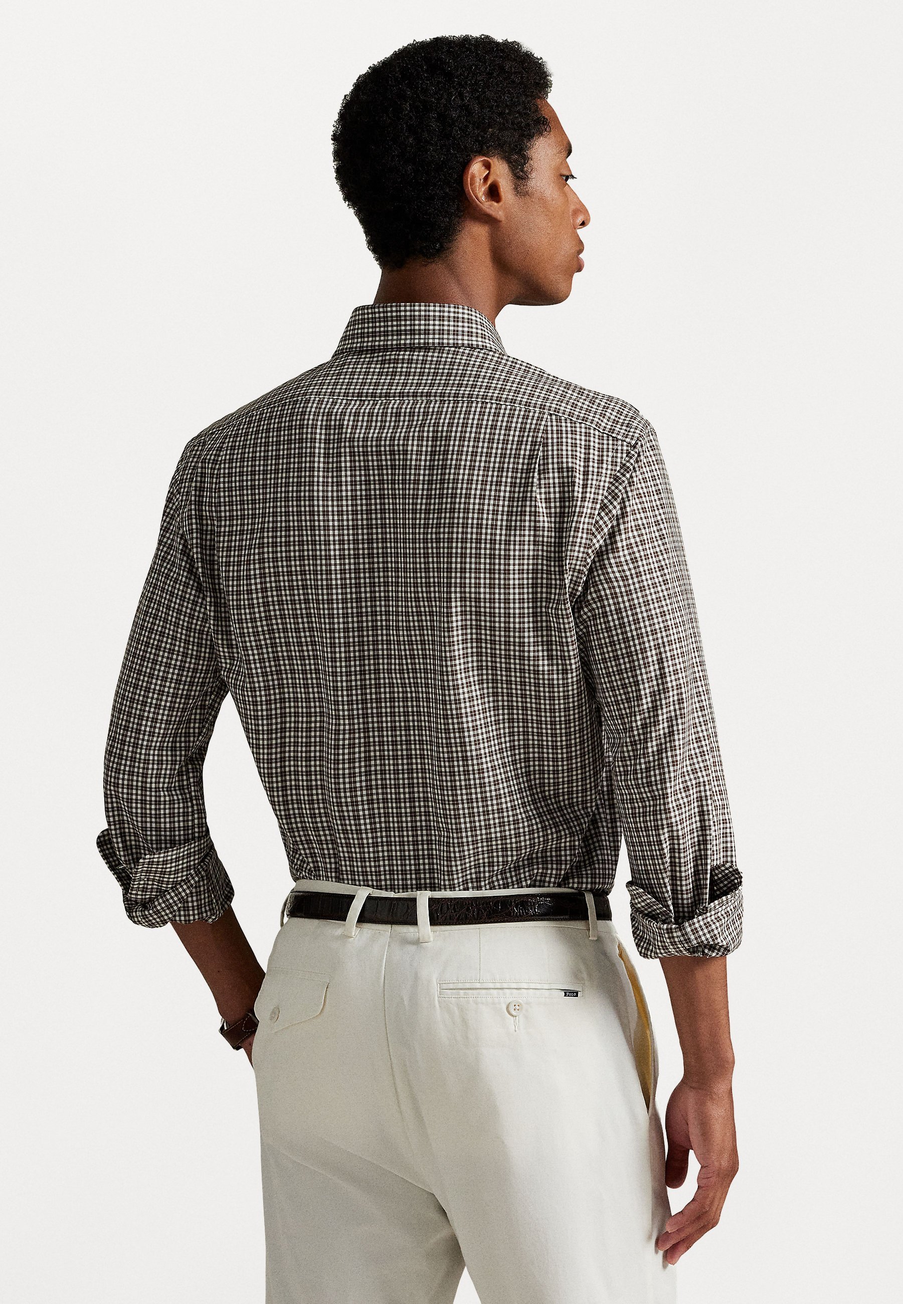 Camicia Polo Ralph Lauren CUSTOM FIT a quadri in popeline elasticizzato - Camicia - marrone multi