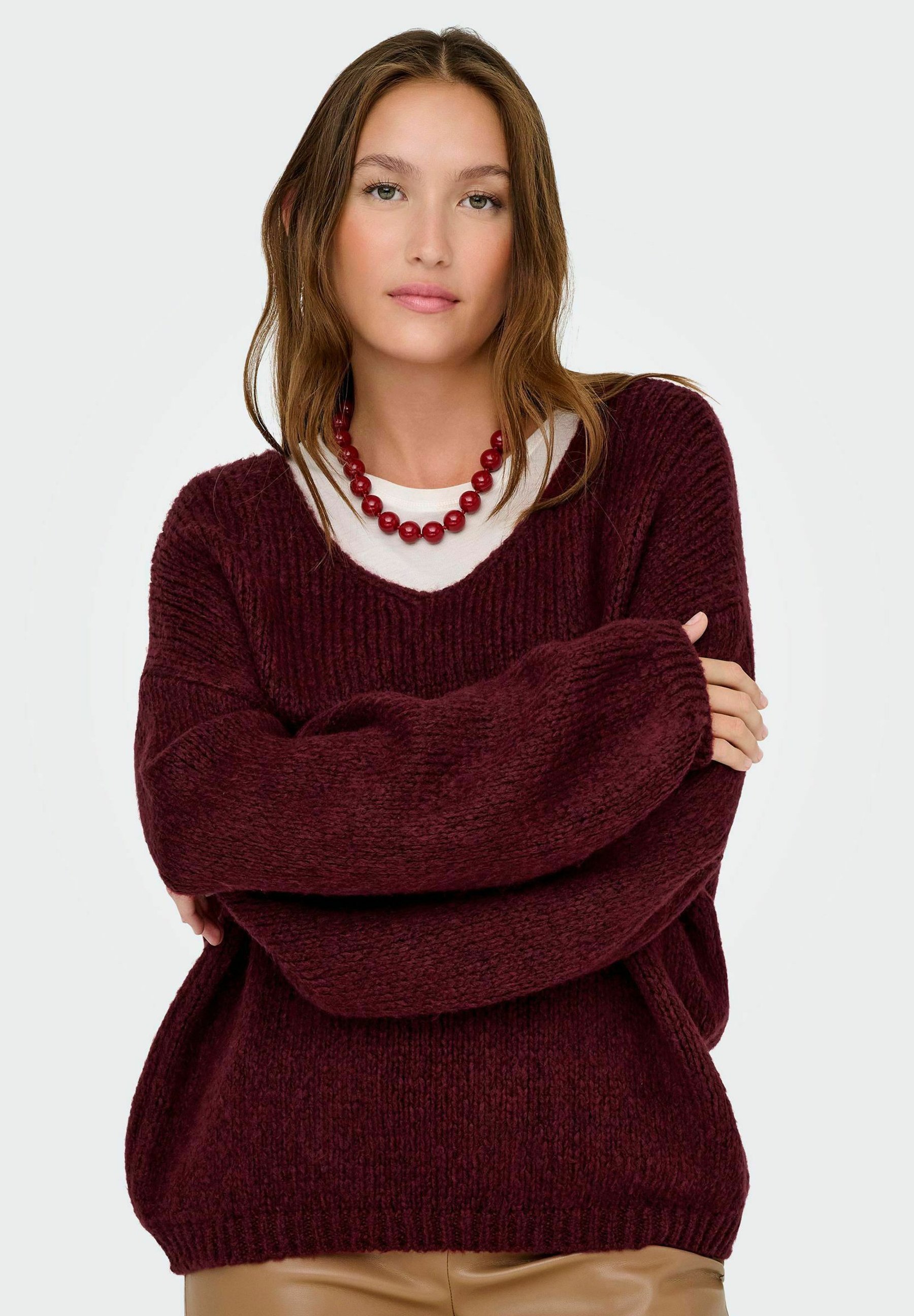 JDY JDYDINEA RÉVERSIBLE - Jumper - cabernet