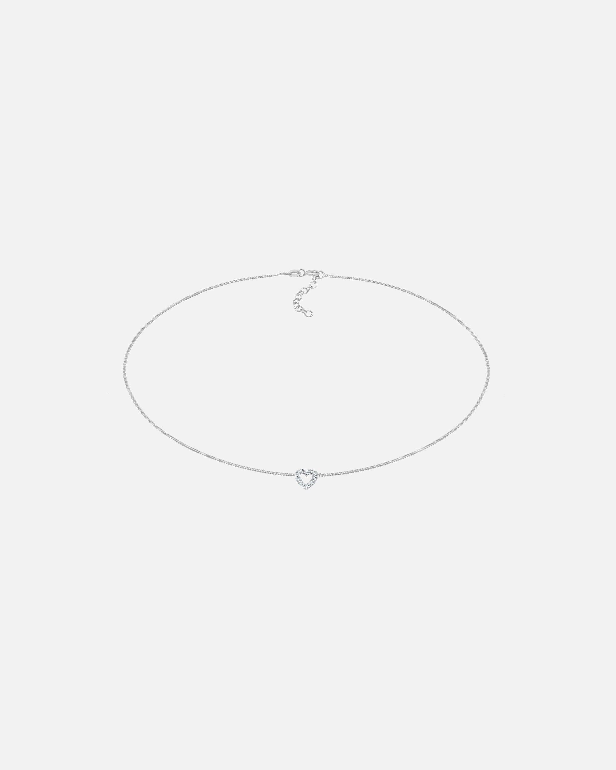 Elli Femmes Choker cœur Pendentif amour avec cristal en argent sterling 925