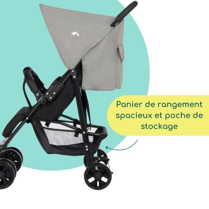 BEBECONFORT FOGGY Poussette canne compacte, légère , dès la naissance, jusqu'à 15 kg, position allongée, Tinted Gray