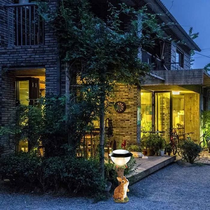 Estatua de jardín trepadora con luz solar, escultura de animal de resina para decoración de exteriores con luces LED para [1300]