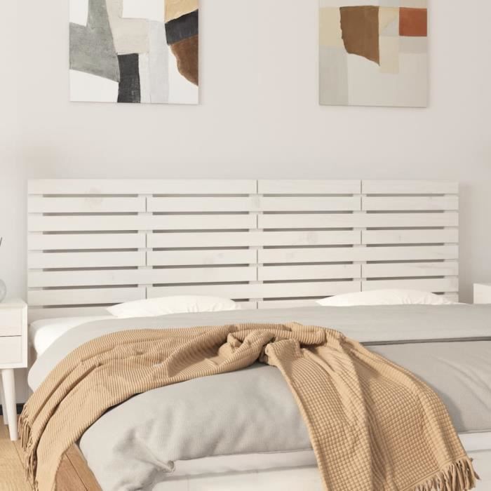 824749 vidaXL Cabecero de pared blanco 166x3x63 cm Madera maciza de pino