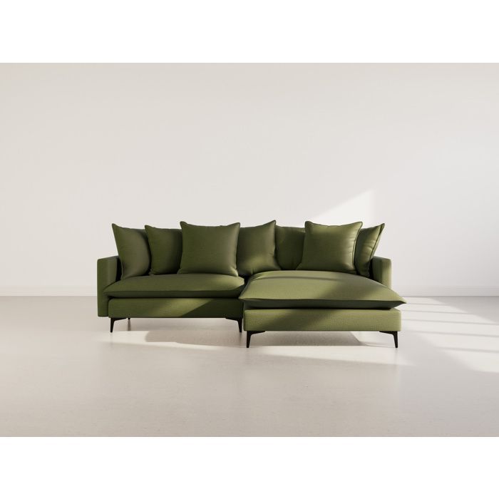 Madison - Canapé d'angle réversible 4 places en tissu texturé - Vert
