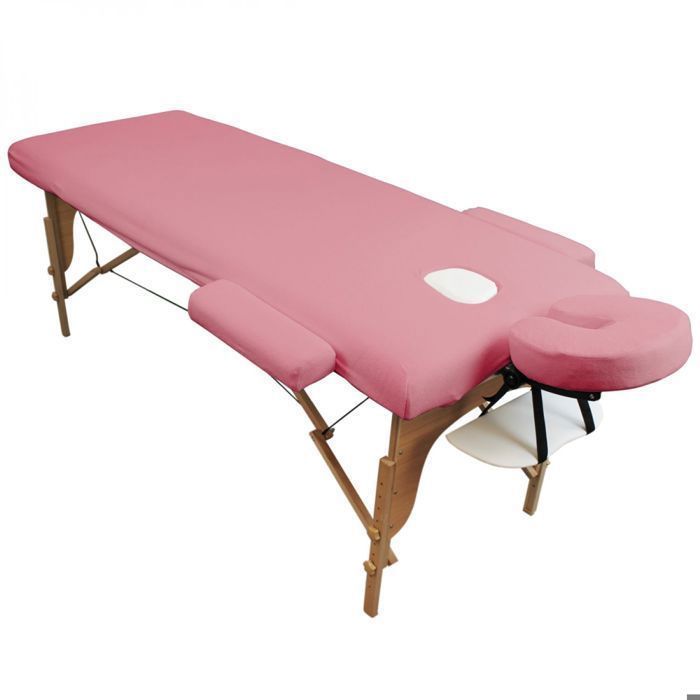 Kit complet de housses pour table de massage - Éponge - Rose pastel - Vivezen